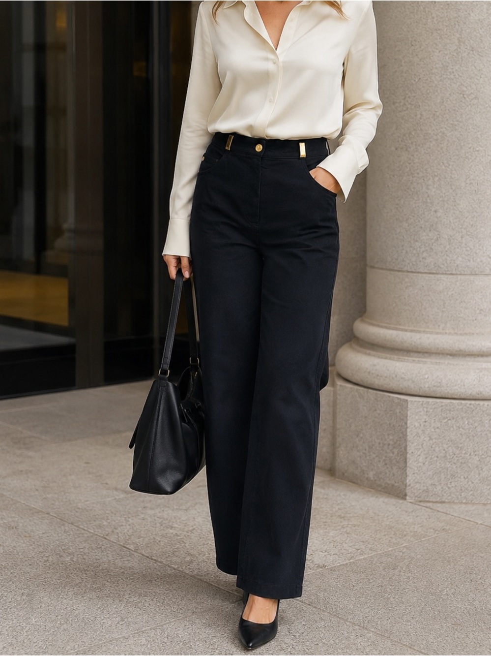 Vintage St. John Sport Black Pants Office Business Classy Clean Girl 90s Size 2